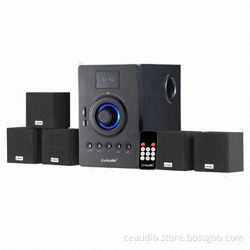 5.1-channel Computer Speakers with USB, SD Card Reader and FM Radio, Sized 260 x 130 x 270mm